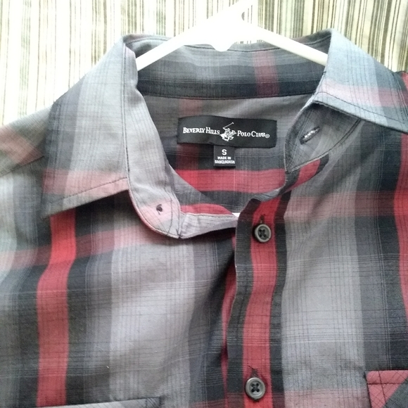 Beverly Hills Polo Club Plaid button up shirt - Picture 2 of 3